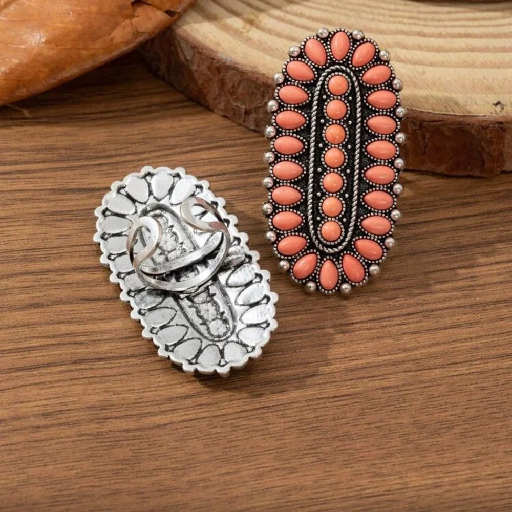 Bohemian Western Multi-Color Statement Rings